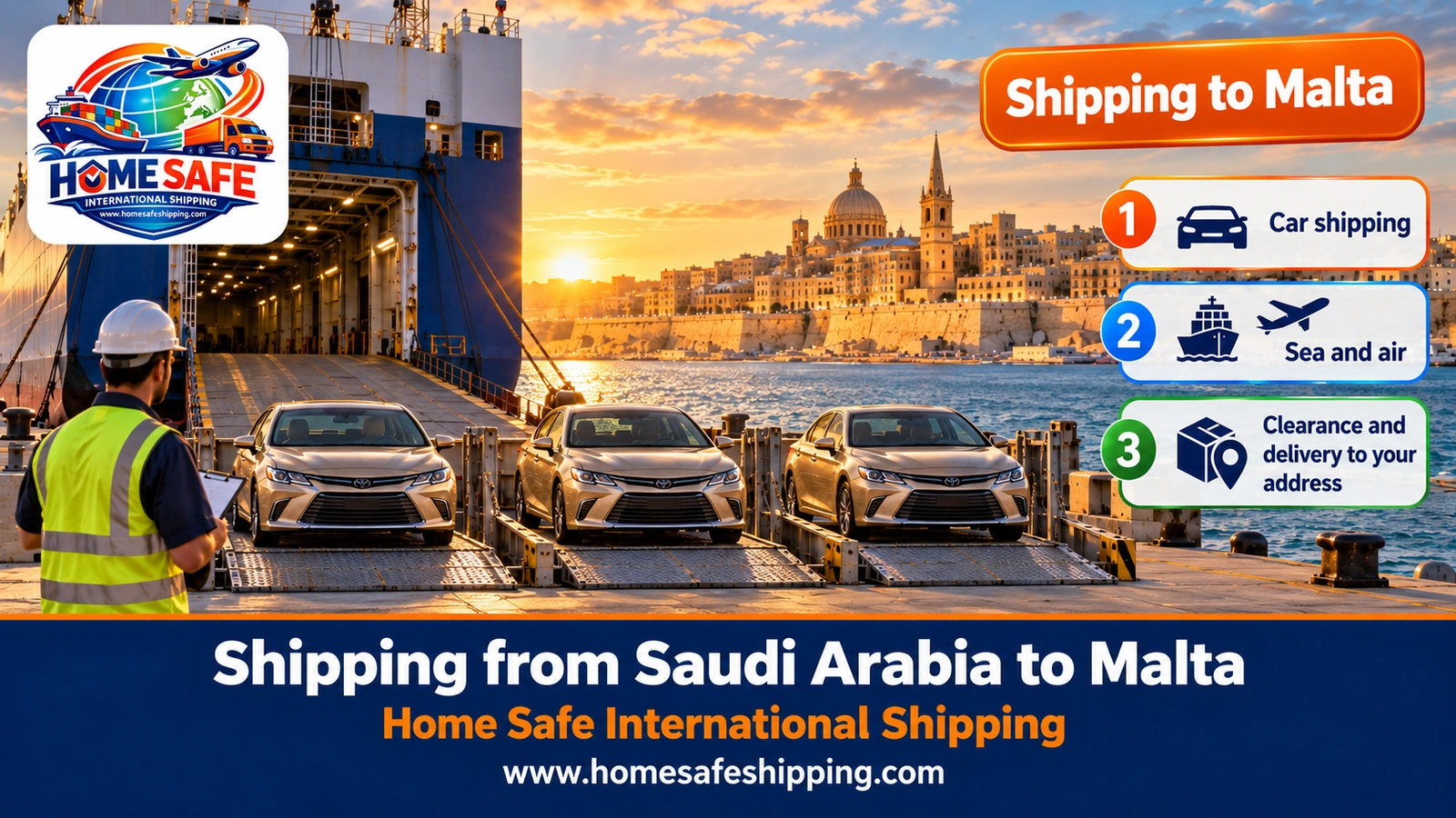 Shipping from Saudi Arabia to Malta