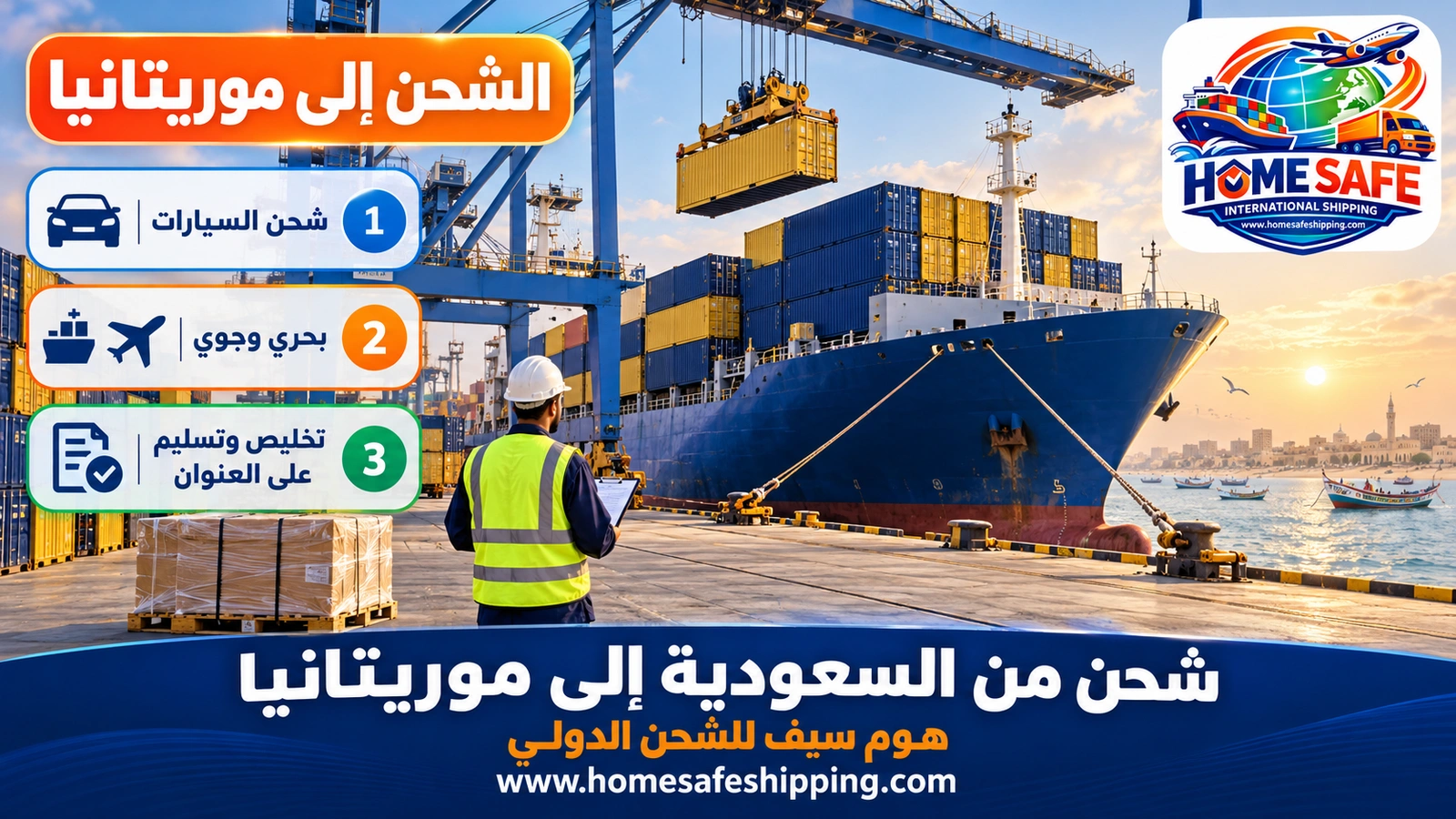 شحن من السعودية إلى موريتانيا