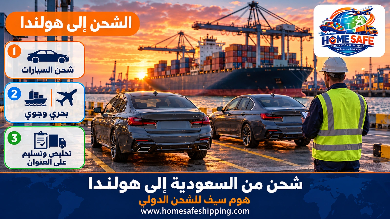 شحن من السعودية إلى هولندا