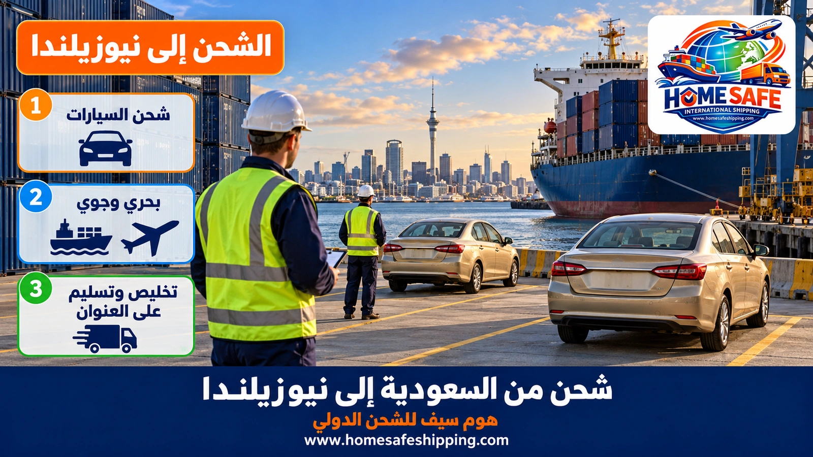 شحن من السعودية إلى نيوزيلندا