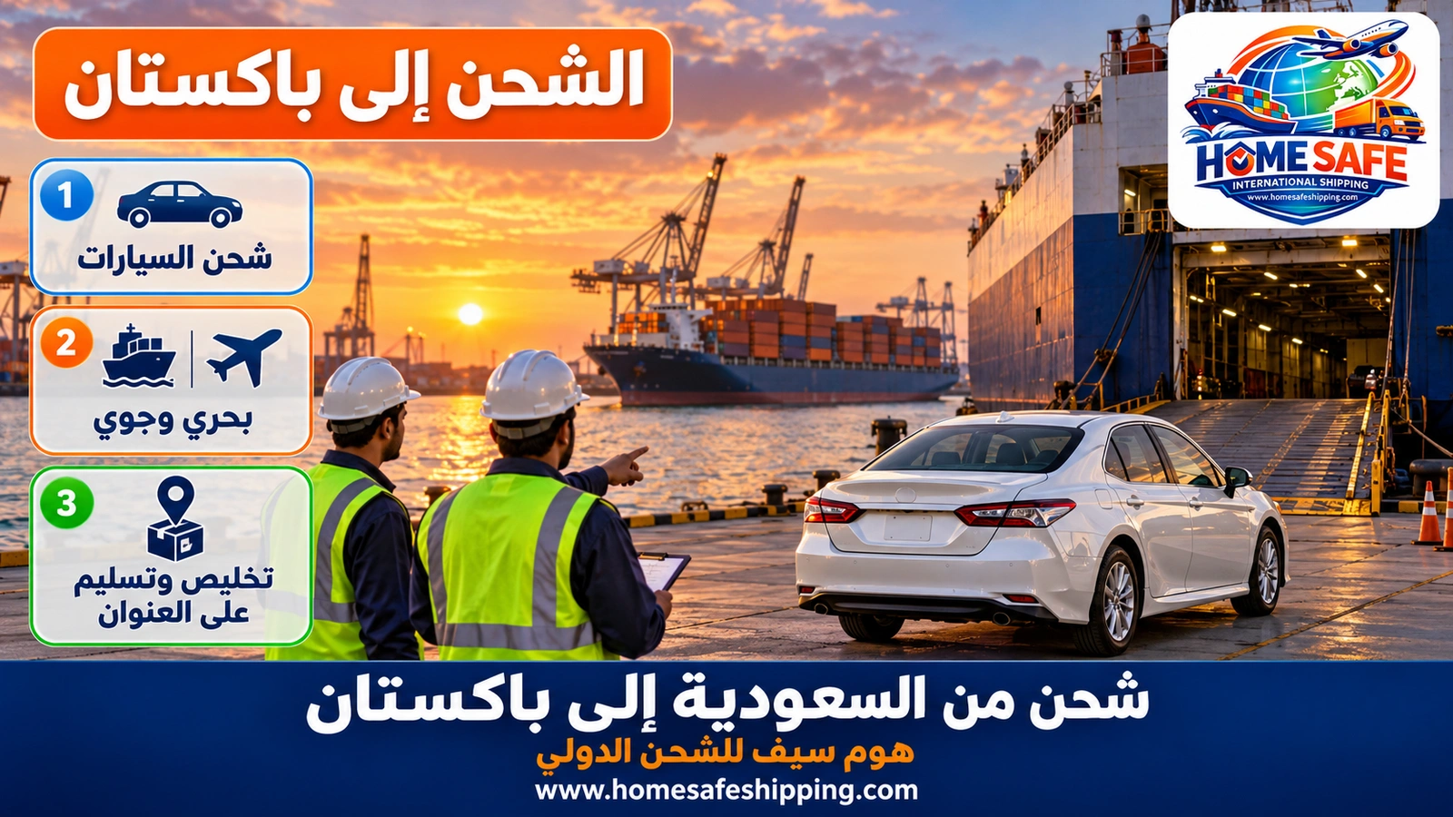 شحن من السعودية إلى باكستان