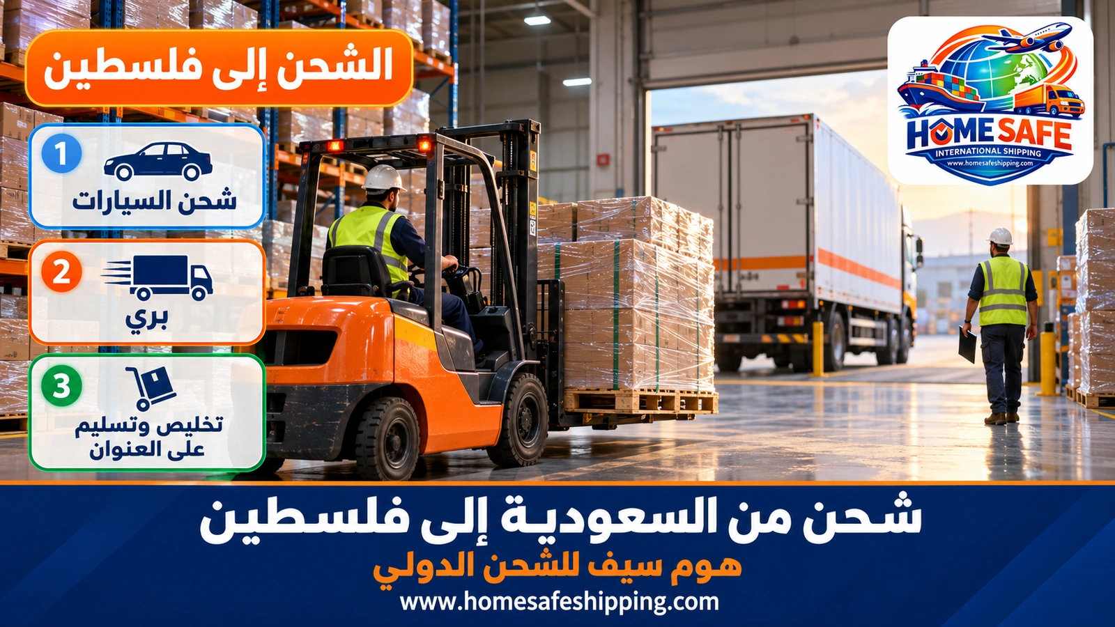 شحن من السعودية إلى فلسطين
