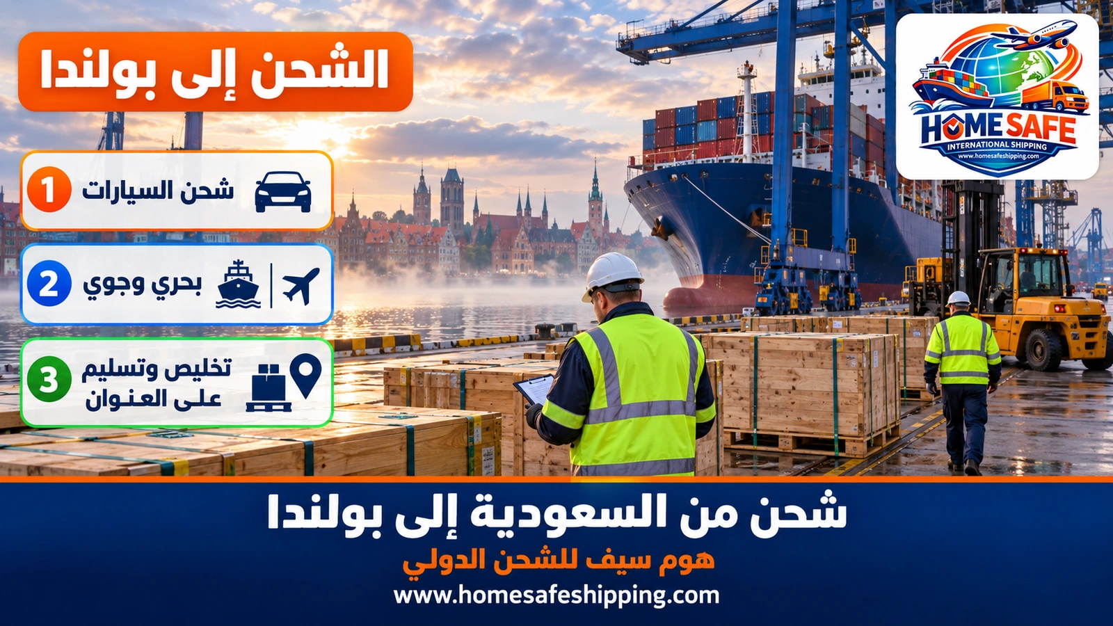 شحن من السعودية إلى بولندا