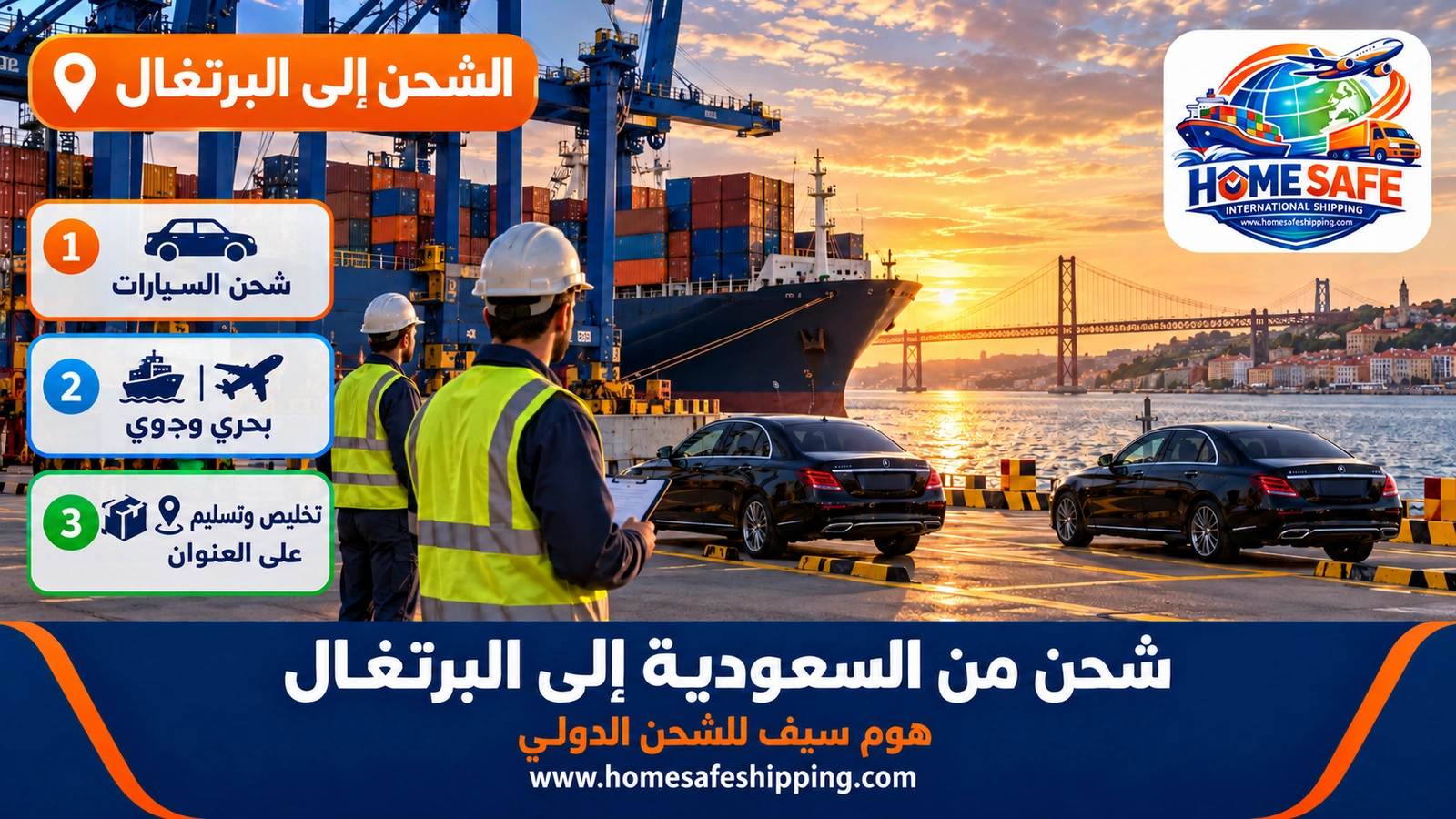 شحن من السعودية إلى البرتغال