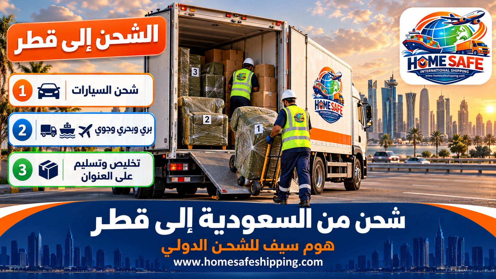 شحن من السعودية إلى قطر