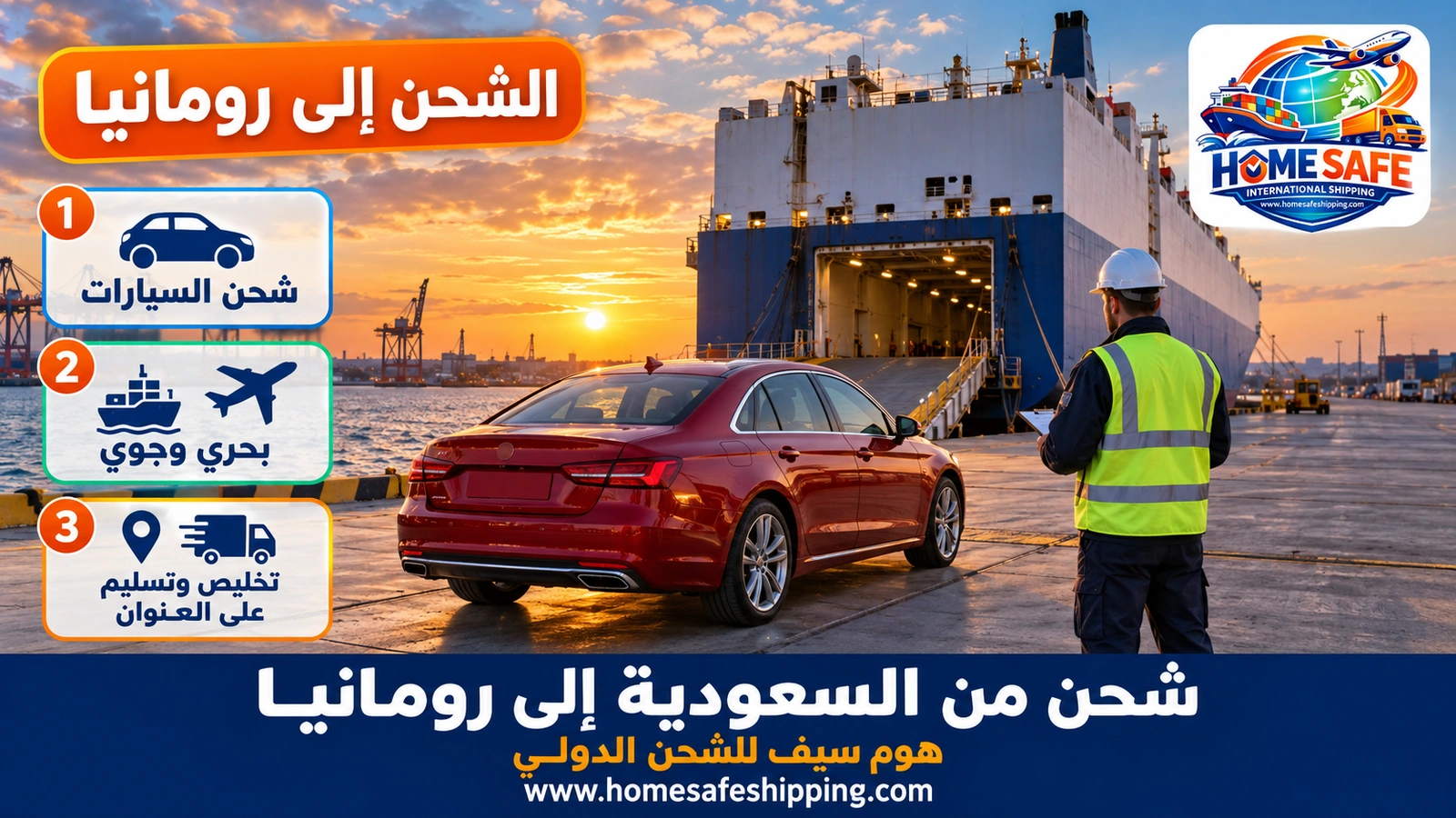 شحن من السعودية إلى رومانيا
