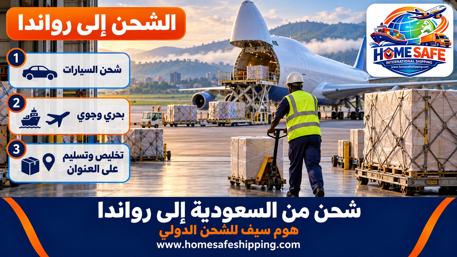 شحن من السعودية إلى رواندا