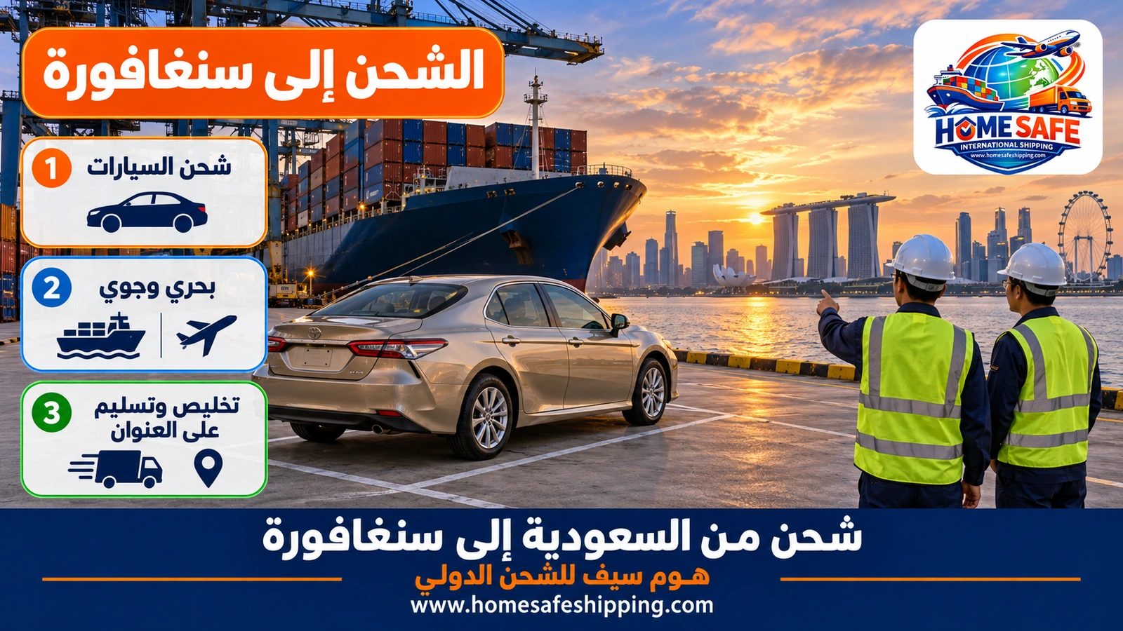 شحن من السعودية إلى سنغافورة