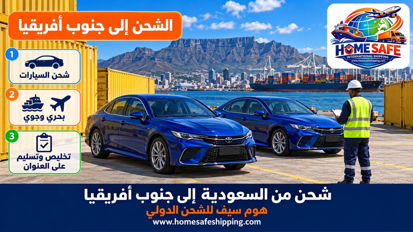 شحن من السعودية إلى جنوب أفريقيا