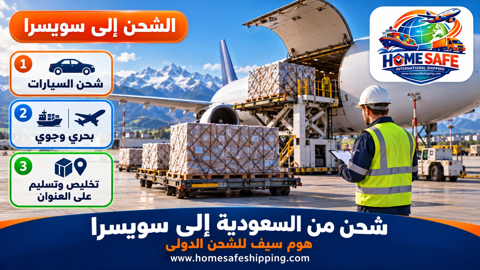 شحن من السعودية إلى سويسرا
