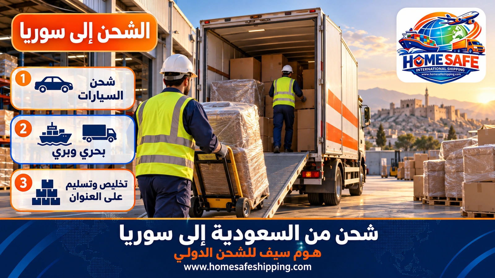 شحن من السعودية إلى سوريا