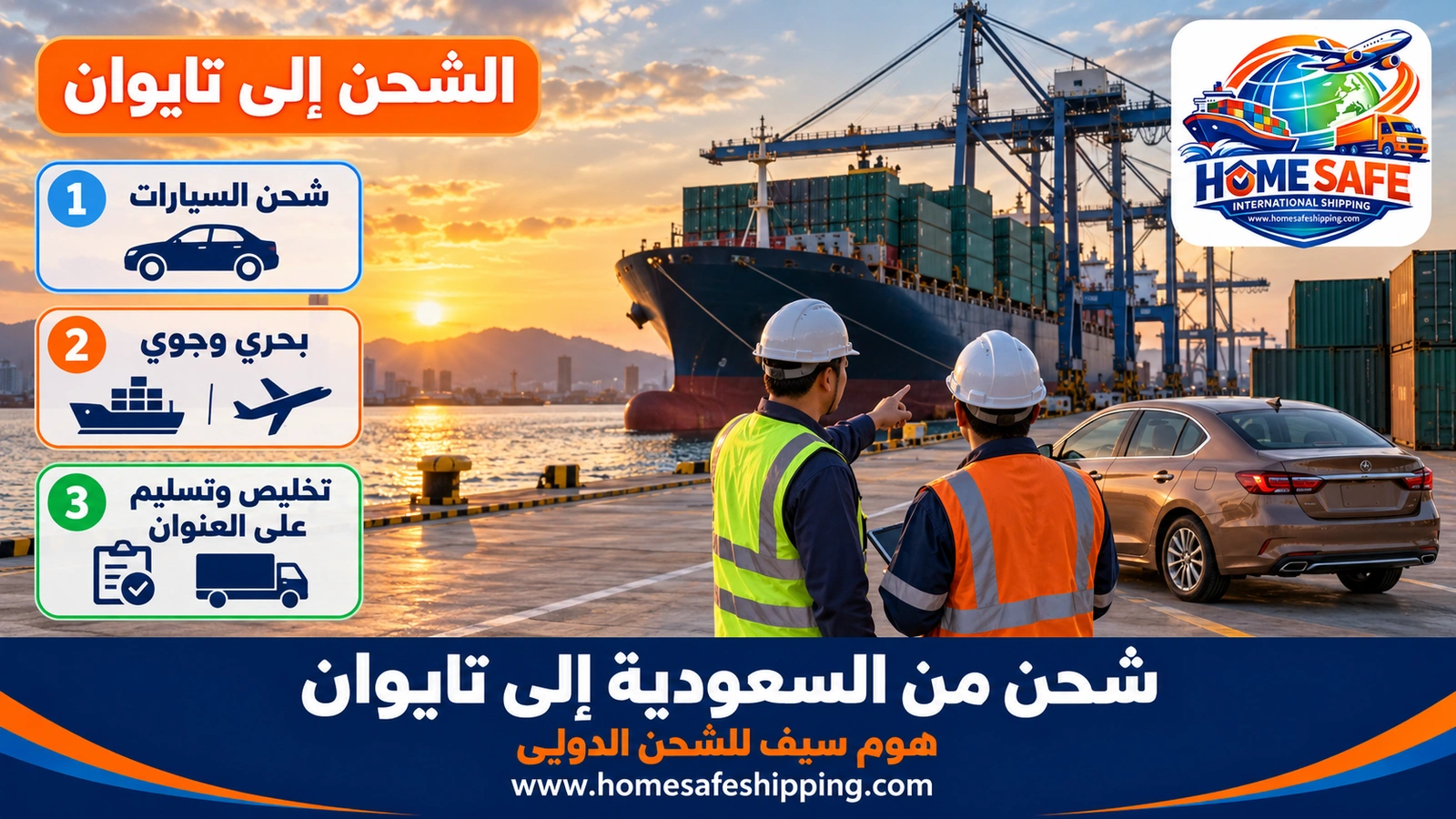 شحن من السعودية إلى تايوان