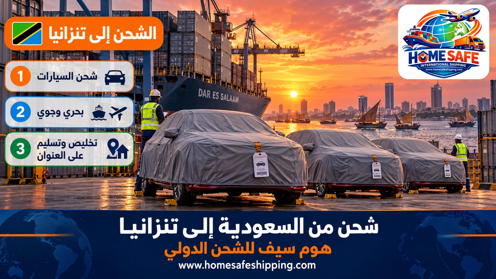 شحن من السعودية إلى تنزانيا