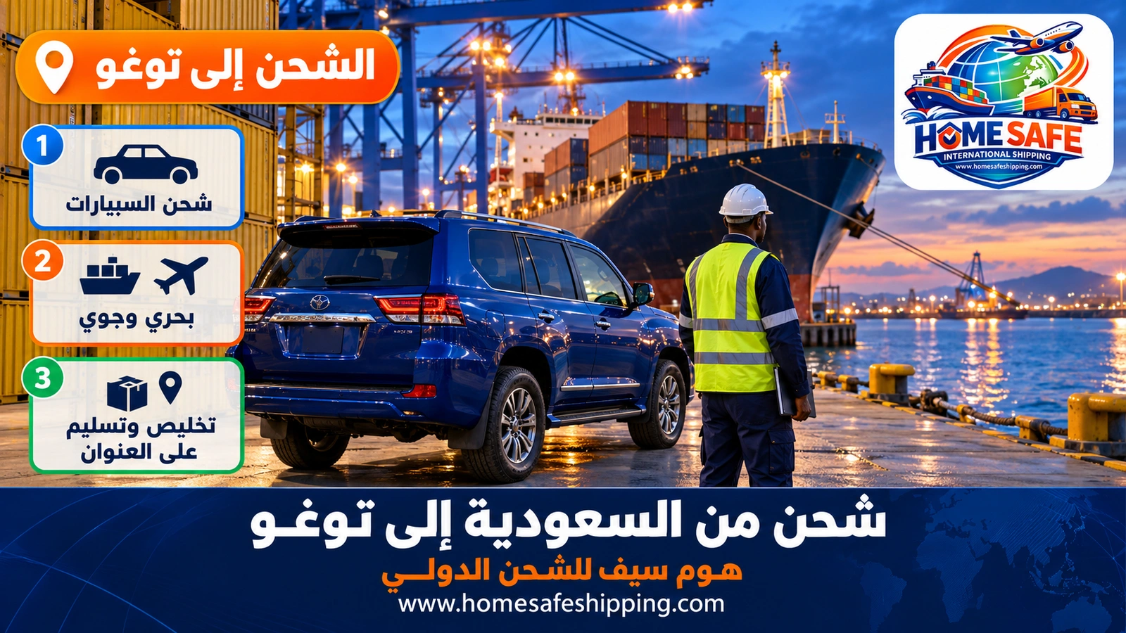 شحن من السعودية إلى توغو