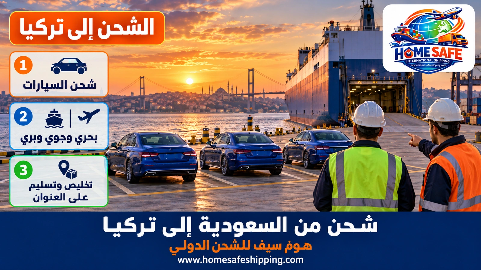 شحن من السعودية إلى تركيا