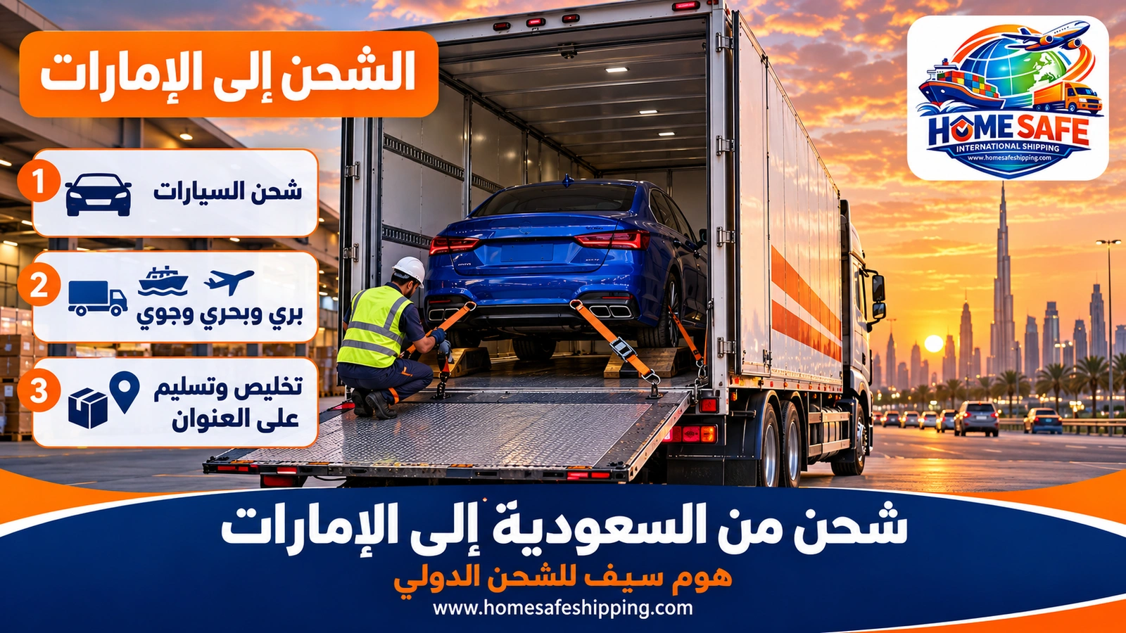شحن من السعودية إلى الإمارات