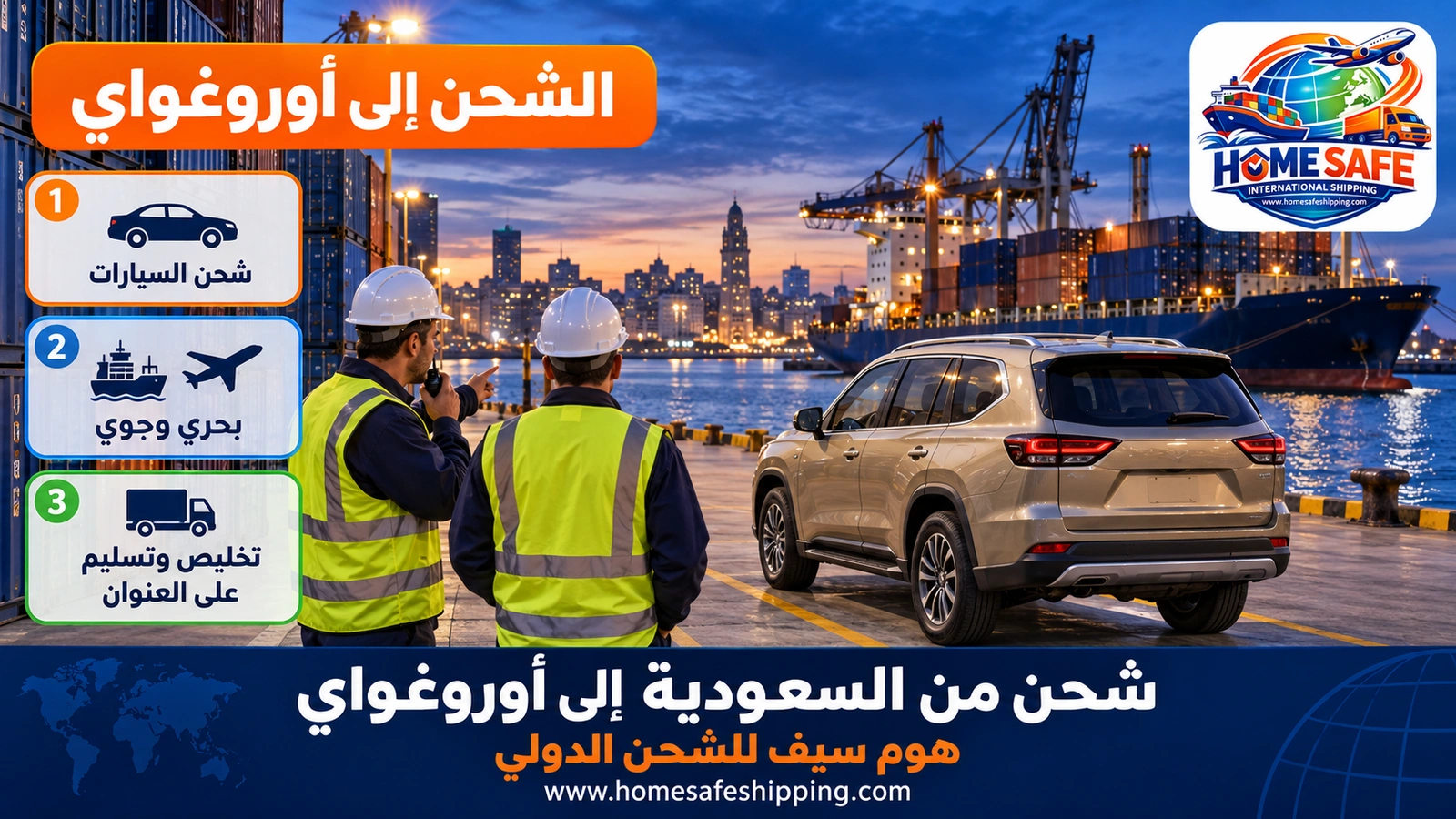 شحن من السعودية إلى أوروغواي