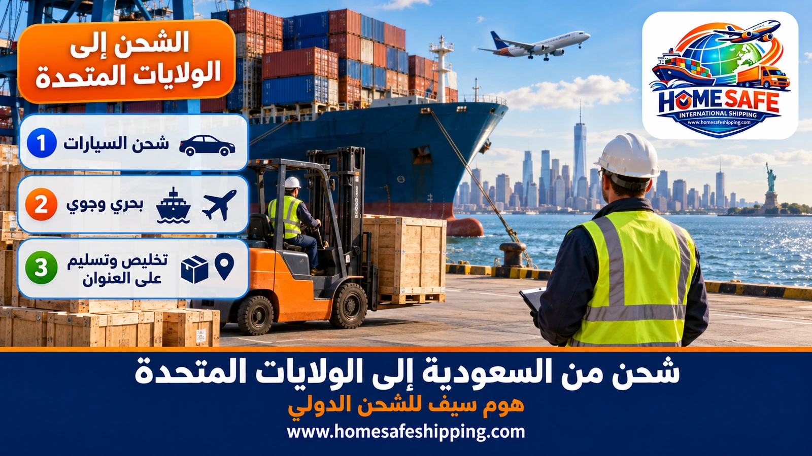 شحن من السعودية إلى الولايات المتحدة