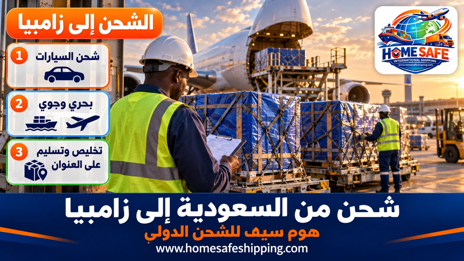 شحن من السعودية إلى زامبيا