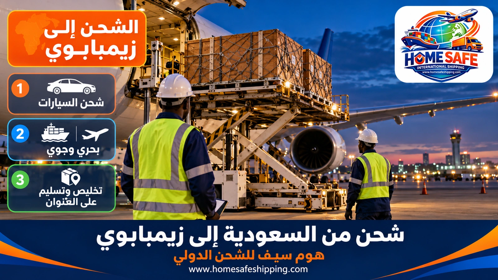 شحن من السعودية إلى زيمبابوي