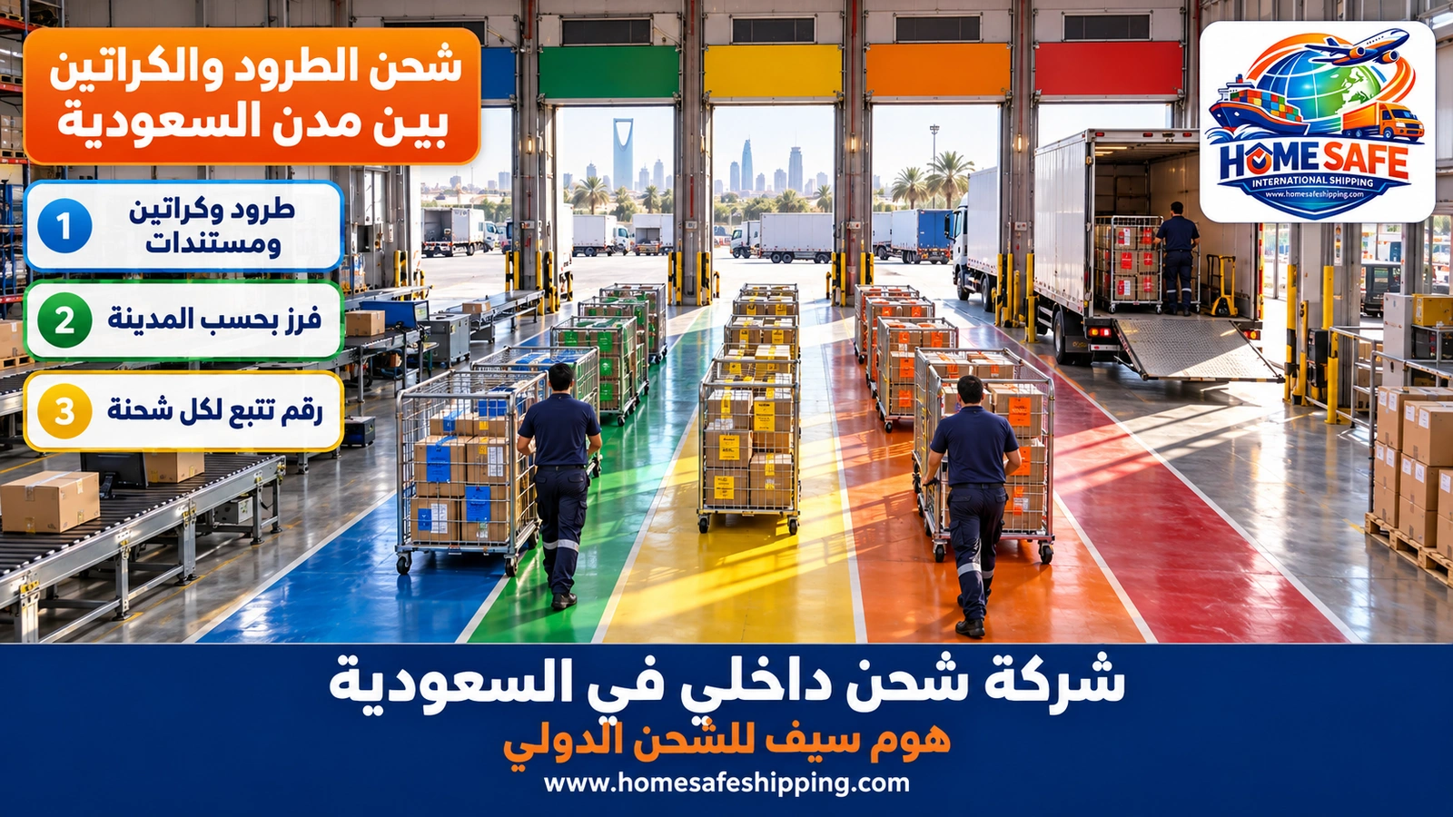 شحن الطرود والكراتين بين مدن السعودية
