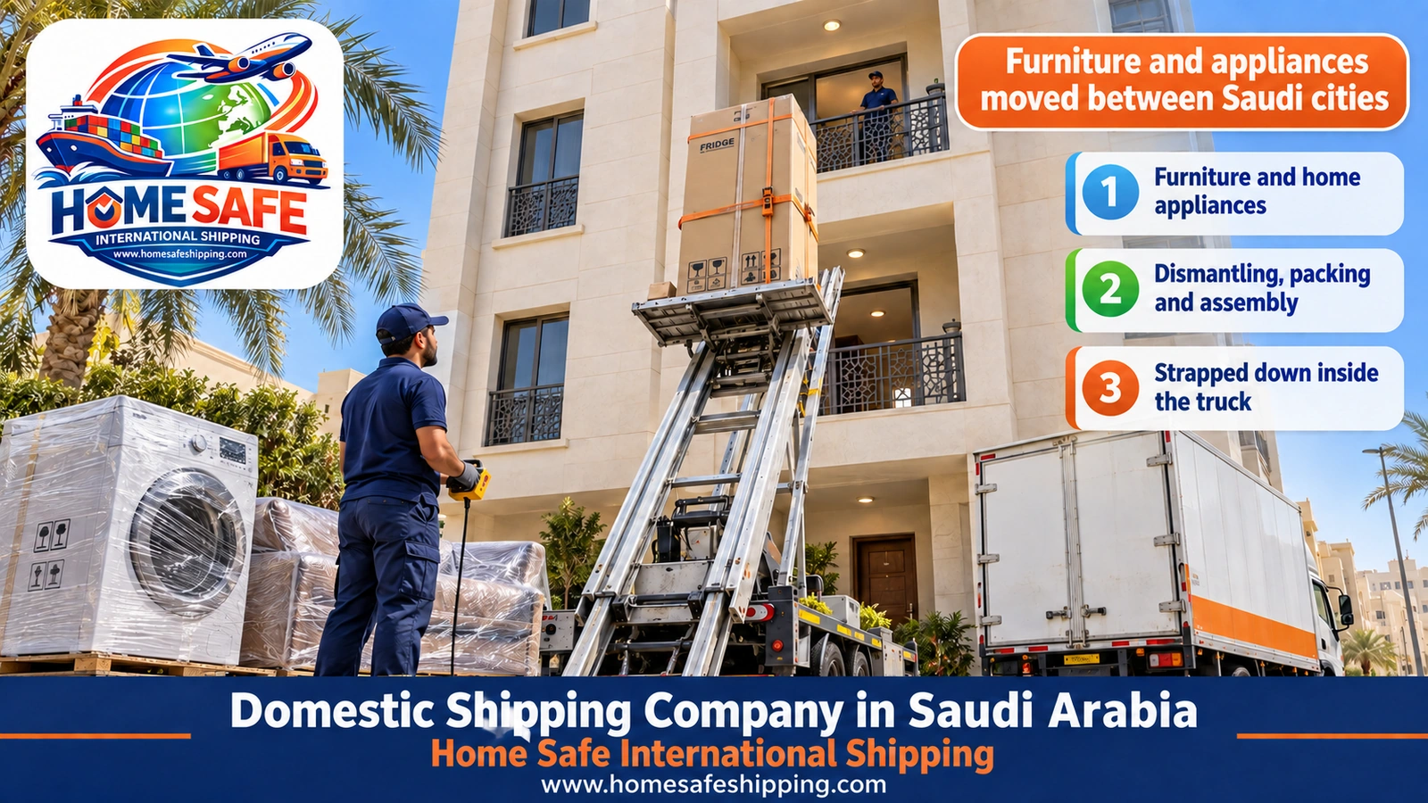 Furniture and appliances moved between Saudi cities