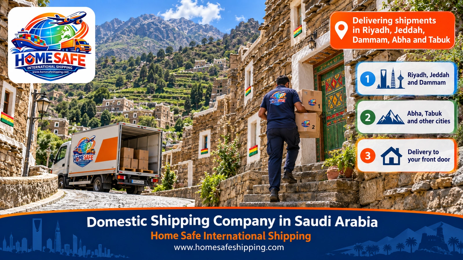 Delivering shipments in Riyadh, Jeddah, Dammam, Abha and Tabuk