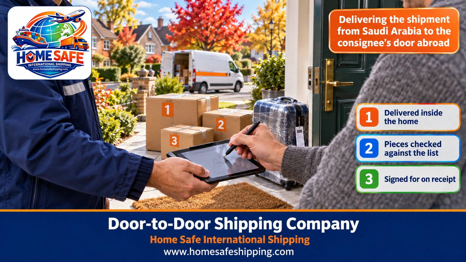 Delivering the shipment from Saudi Arabia to the consignee’s door abroad