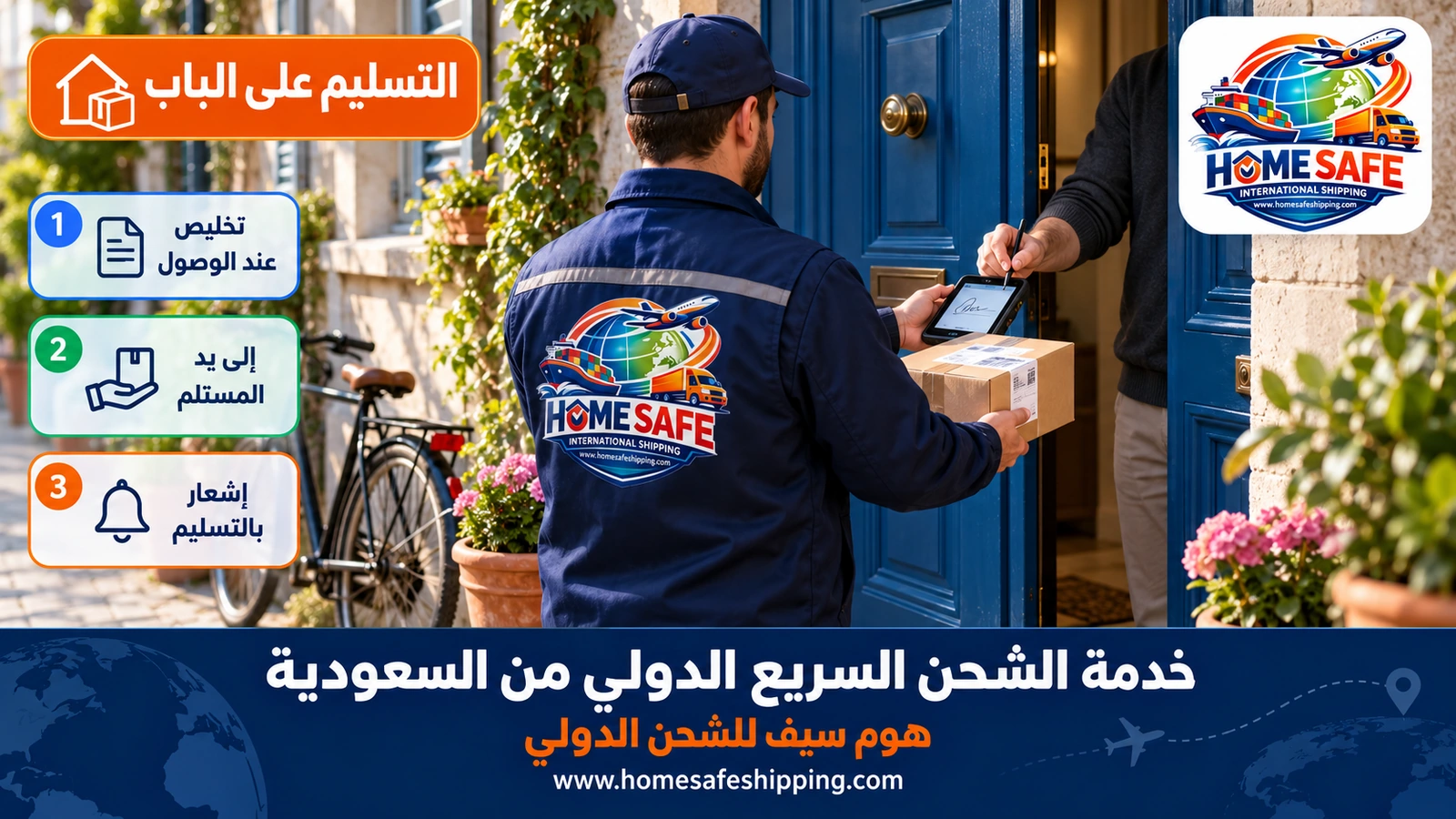 تسليم الشحنة السريعة على باب المستلم