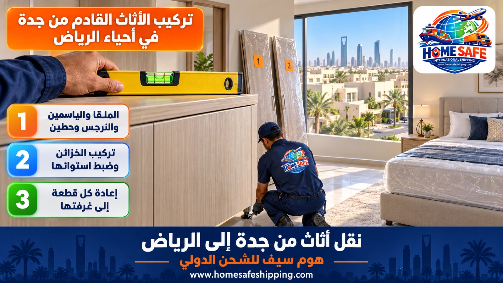 تركيب الأثاث القادم من جدة في أحياء الرياض