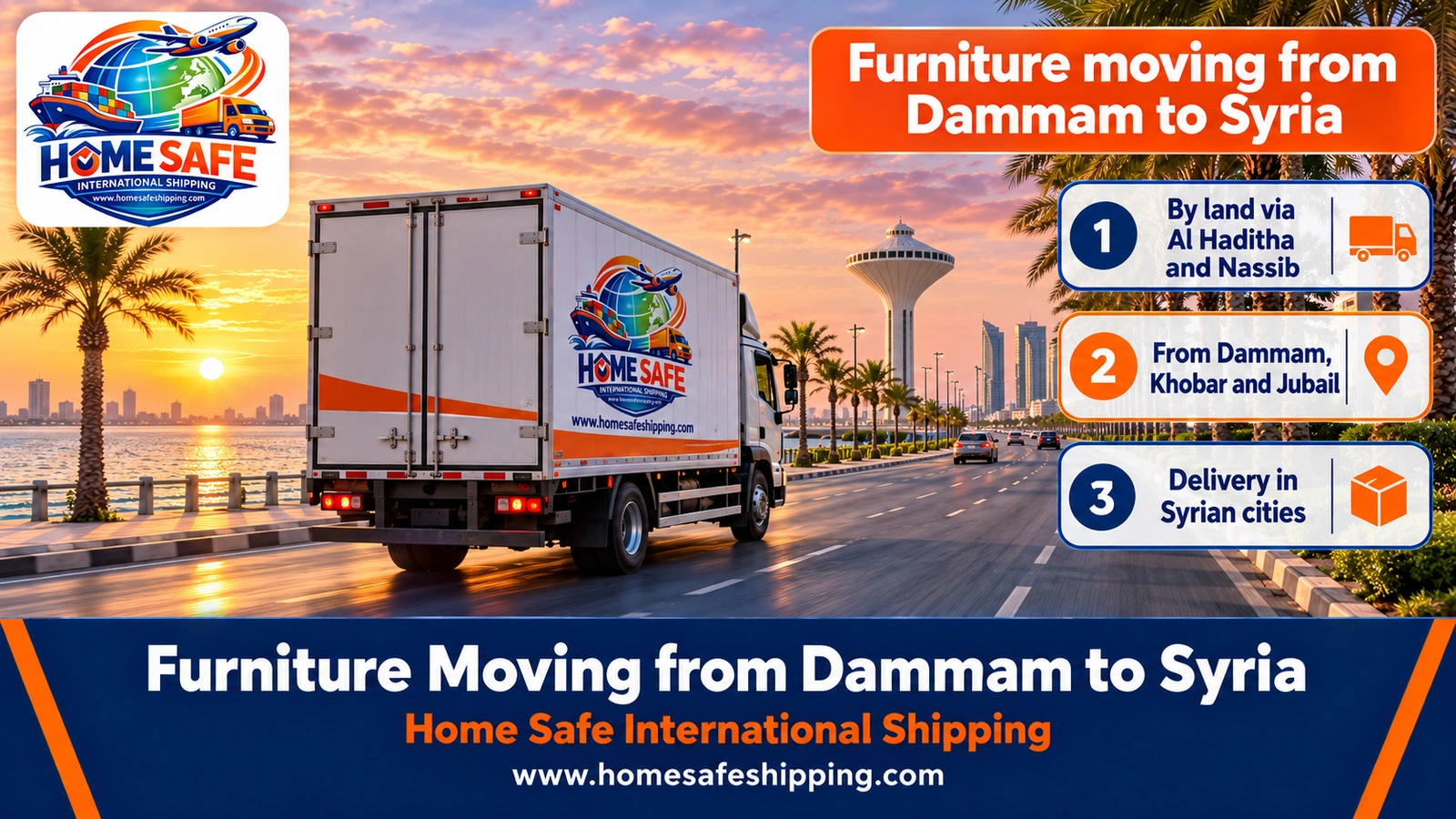 Furniture moving company from Dammam to Syria