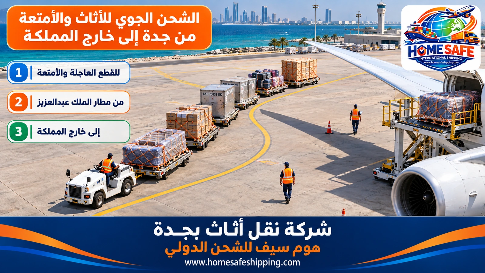 الشحن الجوي للأثاث والأمتعة من جدة إلى خارج المملكة