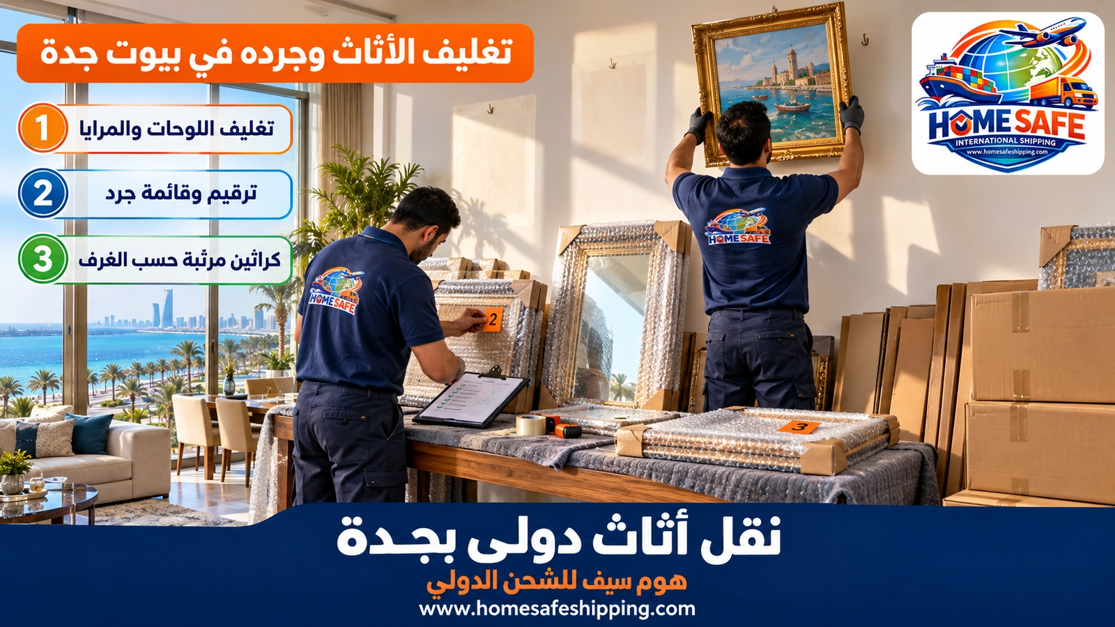 تغليف الأثاث وجرده في بيوت جدة