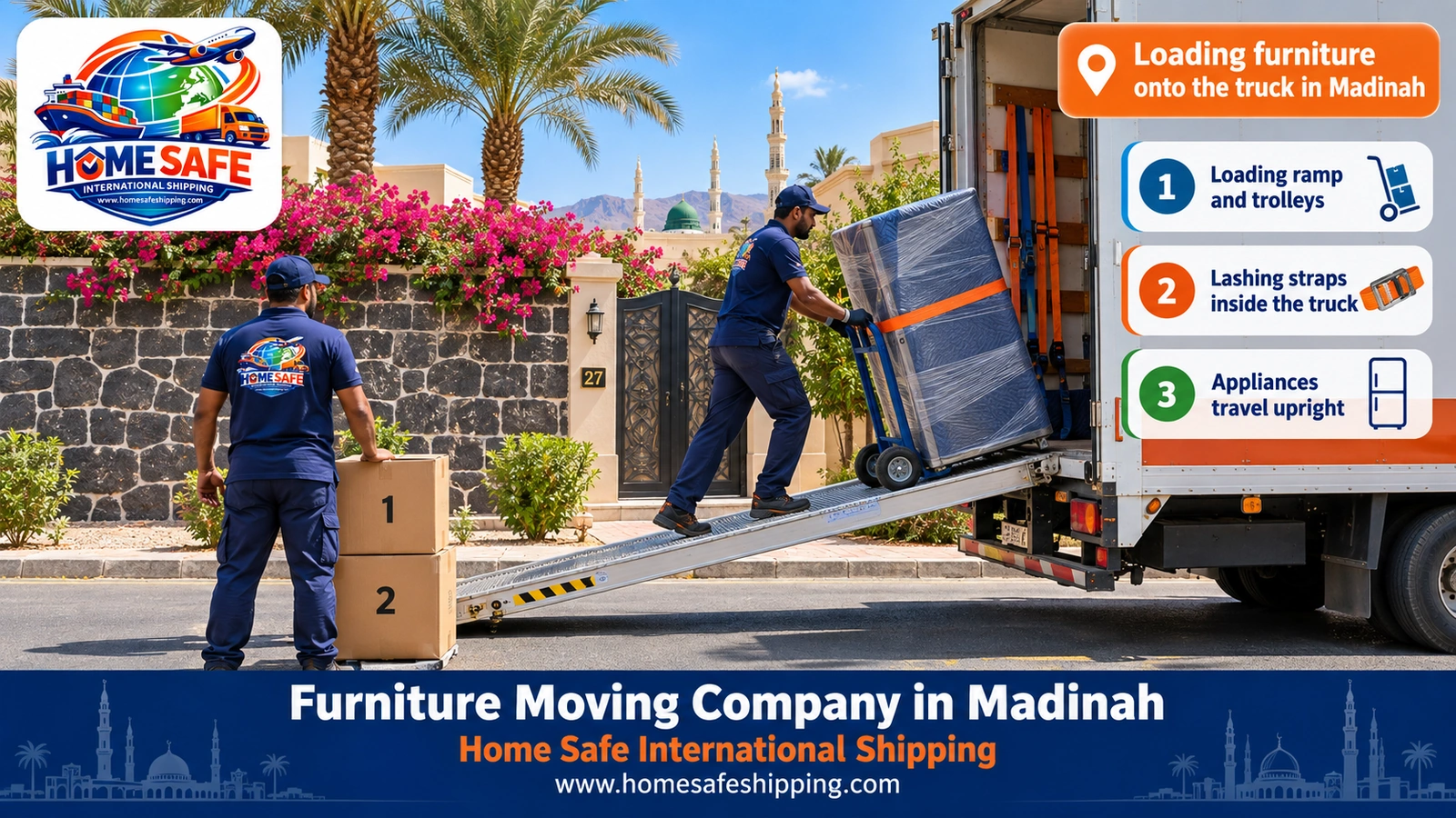 Loading furniture onto the truck in Madinah
