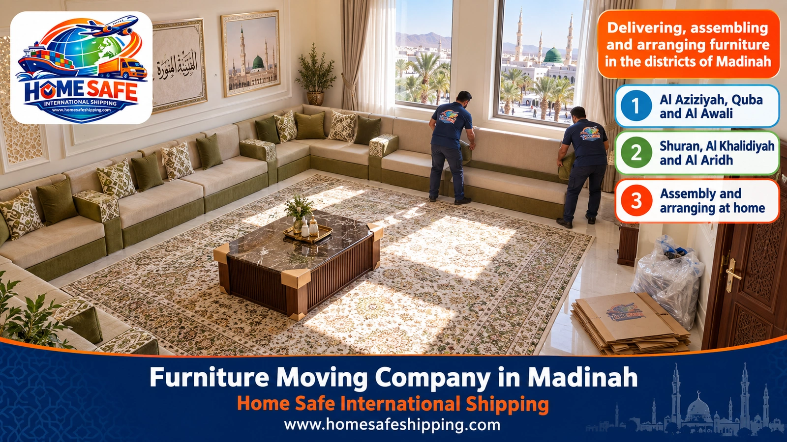 Delivering, assembling and arranging furniture in the districts of Madinah