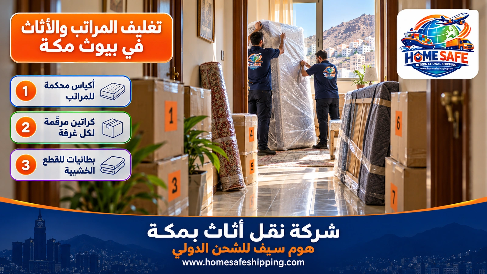 تغليف المراتب والأثاث في بيوت مكة