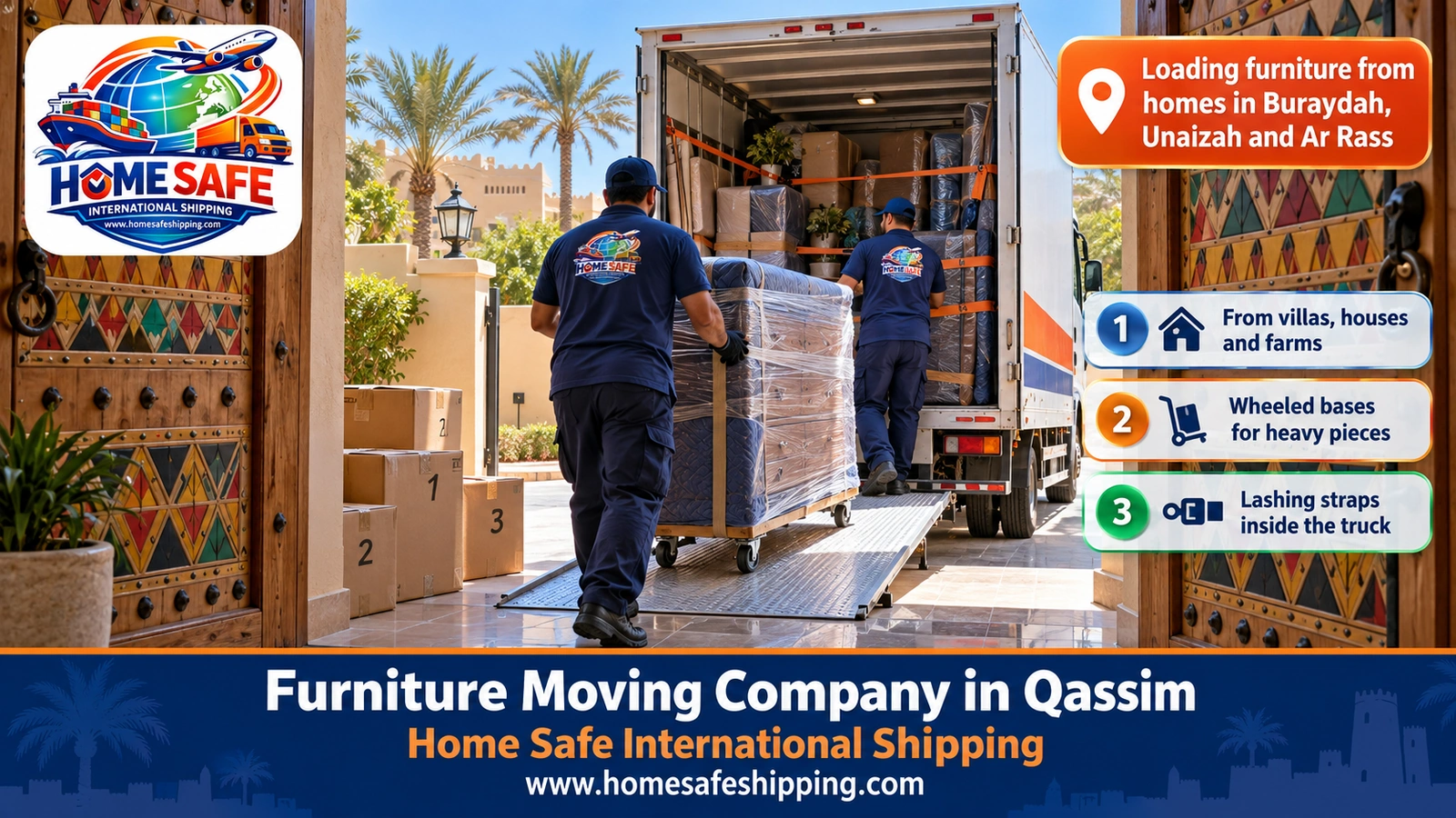 Loading furniture from homes in Buraydah, Unaizah and Ar Rass
