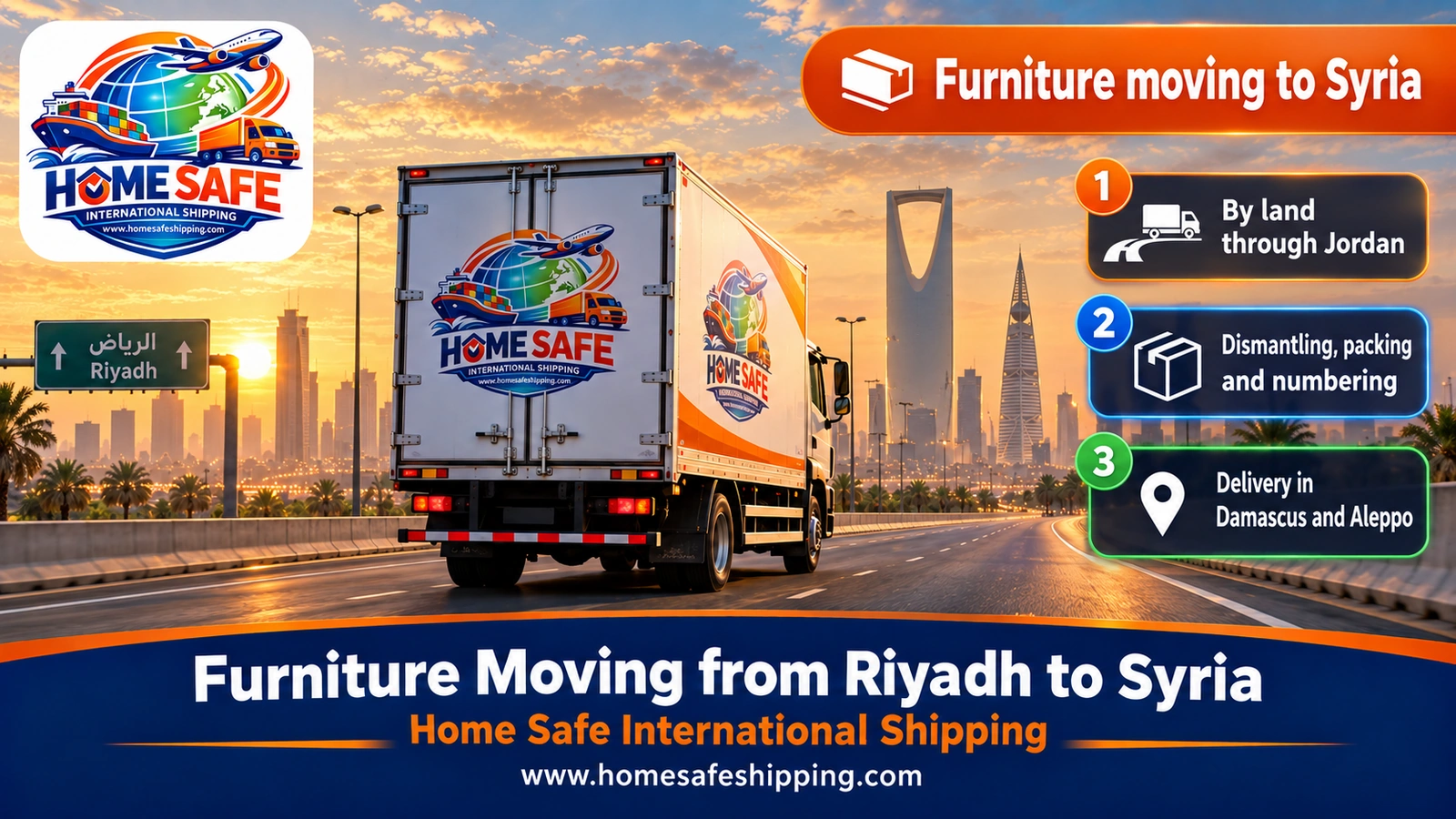 Furniture moving company from Riyadh to Syria