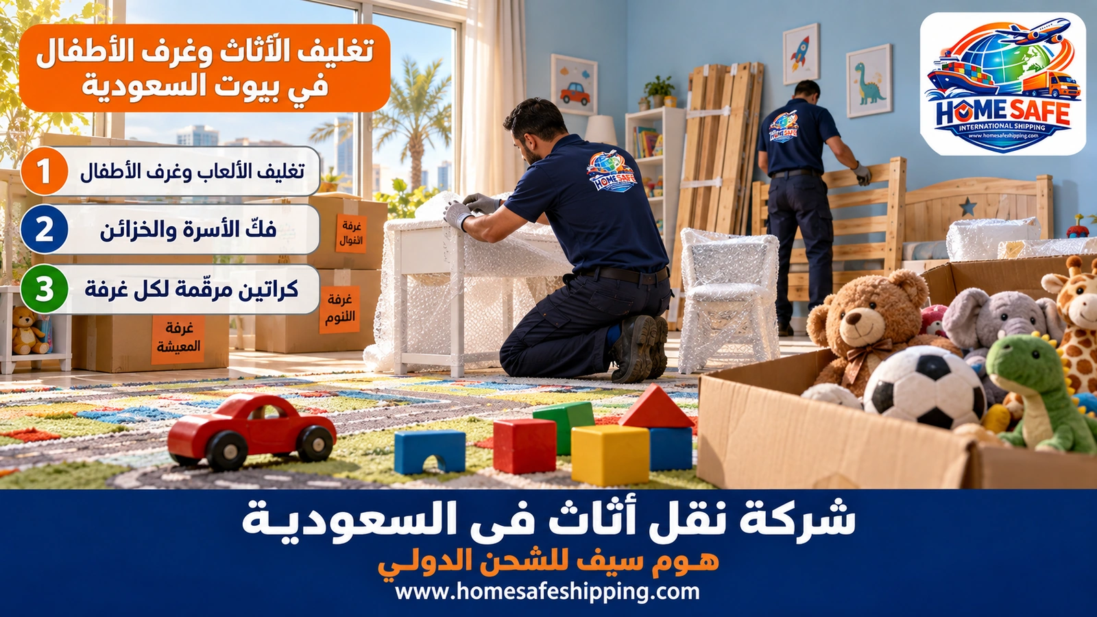 تغليف الأثاث وغرف الأطفال في بيوت السعودية