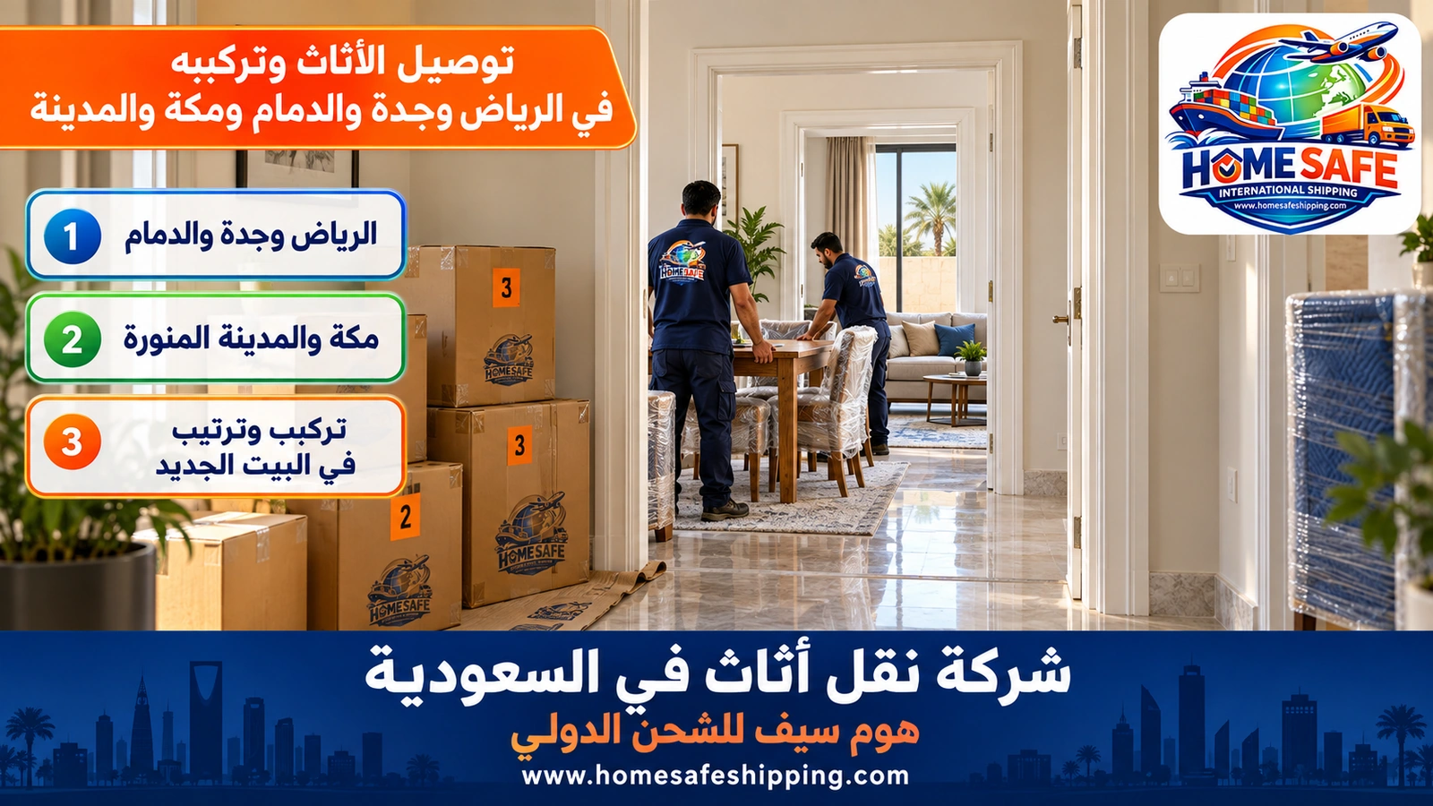 توصيل الأثاث وتركيبه في الرياض وجدة والدمام ومكة والمدينة