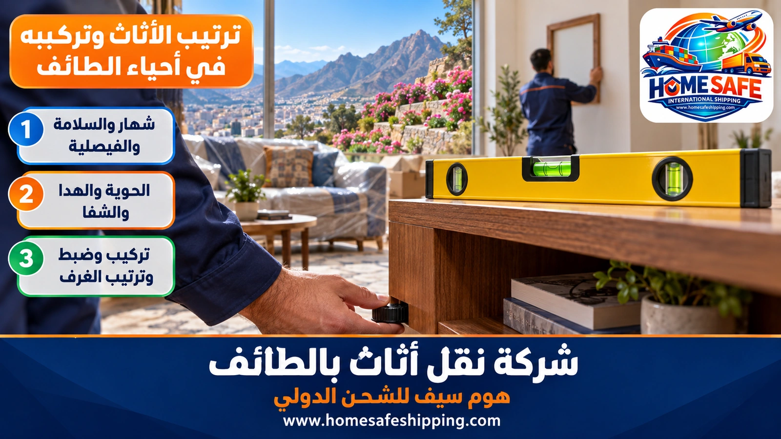 ترتيب الأثاث وتركيبه في أحياء الطائف