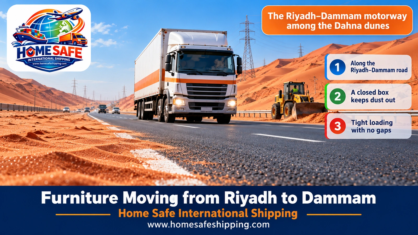 The Riyadh–Dammam motorway among the Dahna dunes
