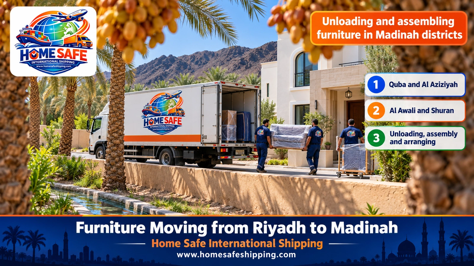 Unloading and assembling furniture in Madinah districts