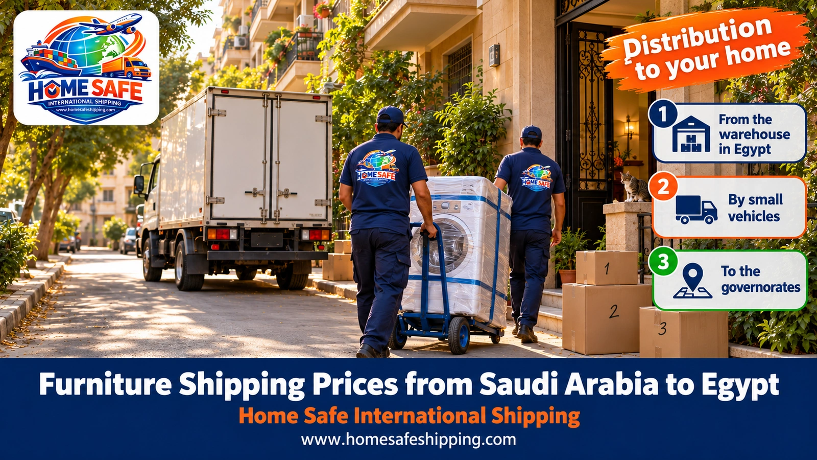 Distributing furniture shipments to homes in Egypt