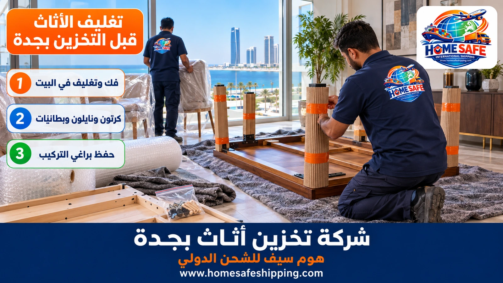 تغليف الأثاث قبل التخزين بجدة