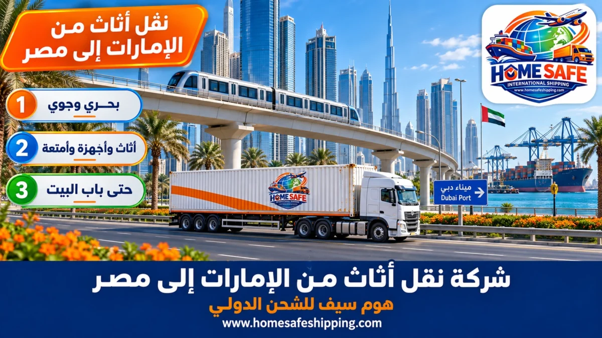 شركة نقل أثاث من الإمارات إلى مصر