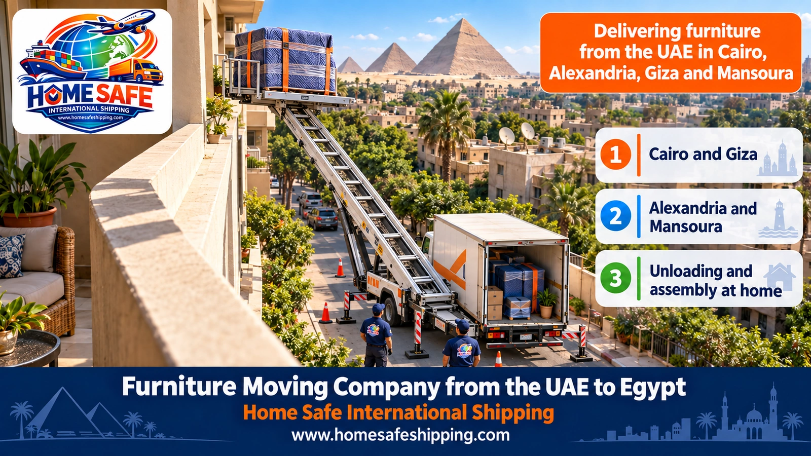 Delivering furniture from the UAE in Cairo, Alexandria, Giza and Mansoura