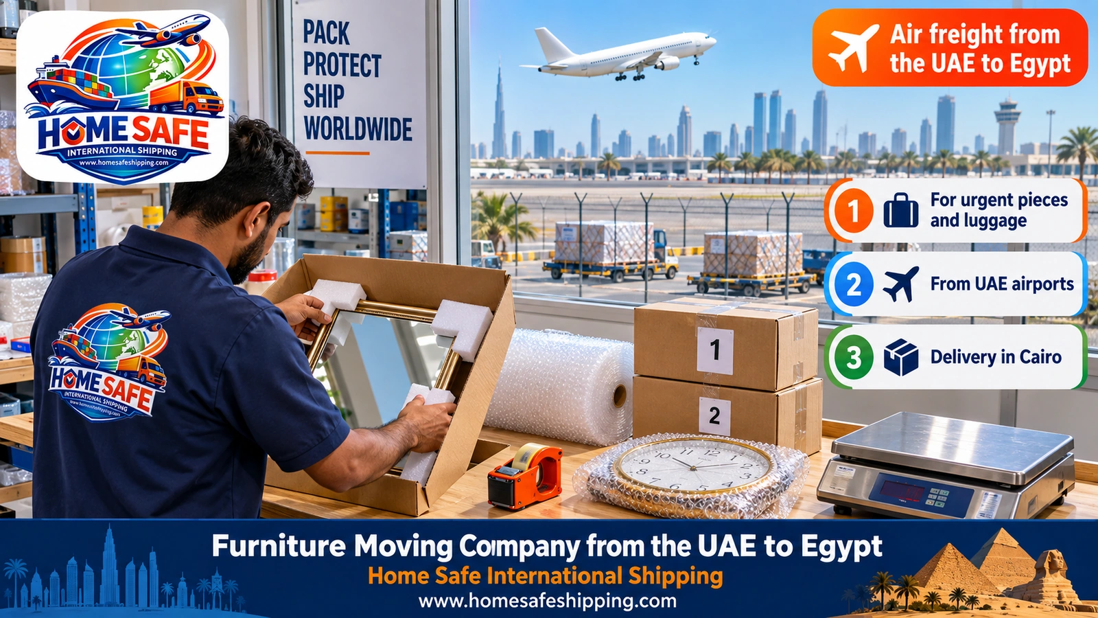 Air freight from the UAE to Egypt