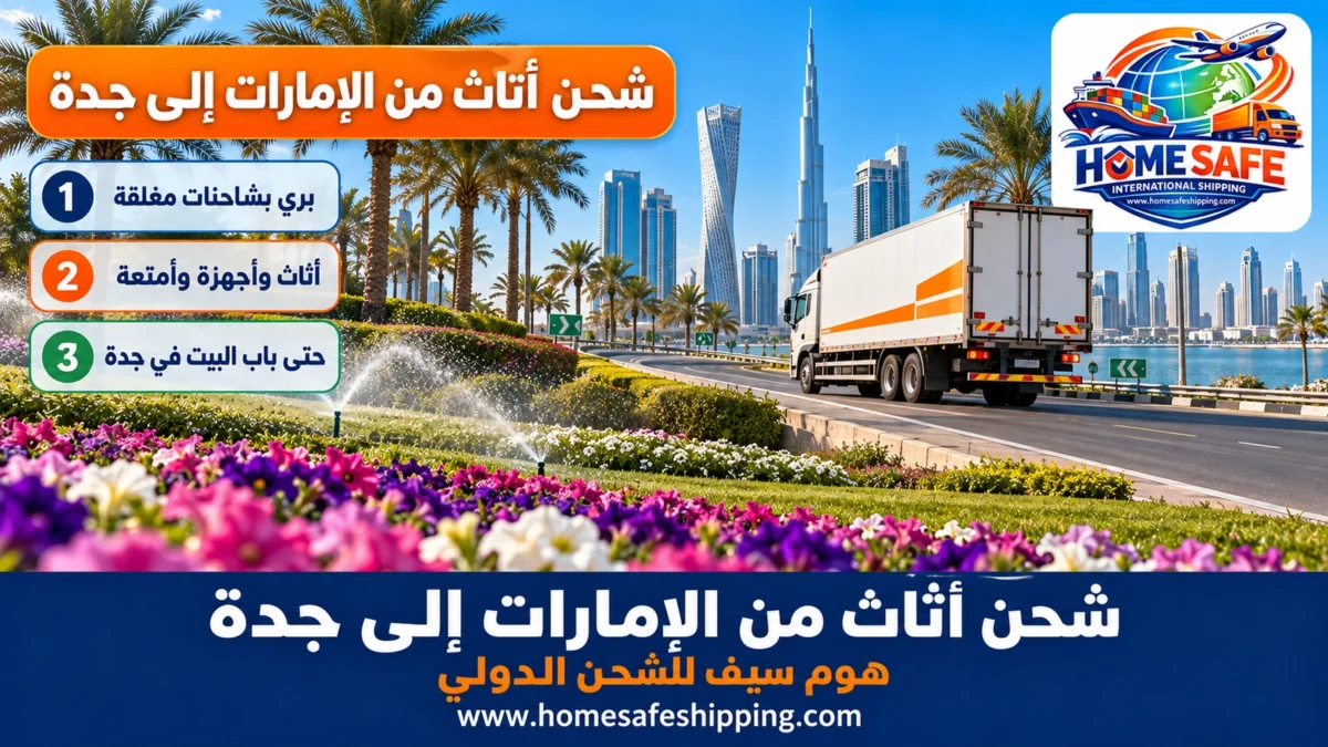 شحن أثاث من الإمارات إلى جدة