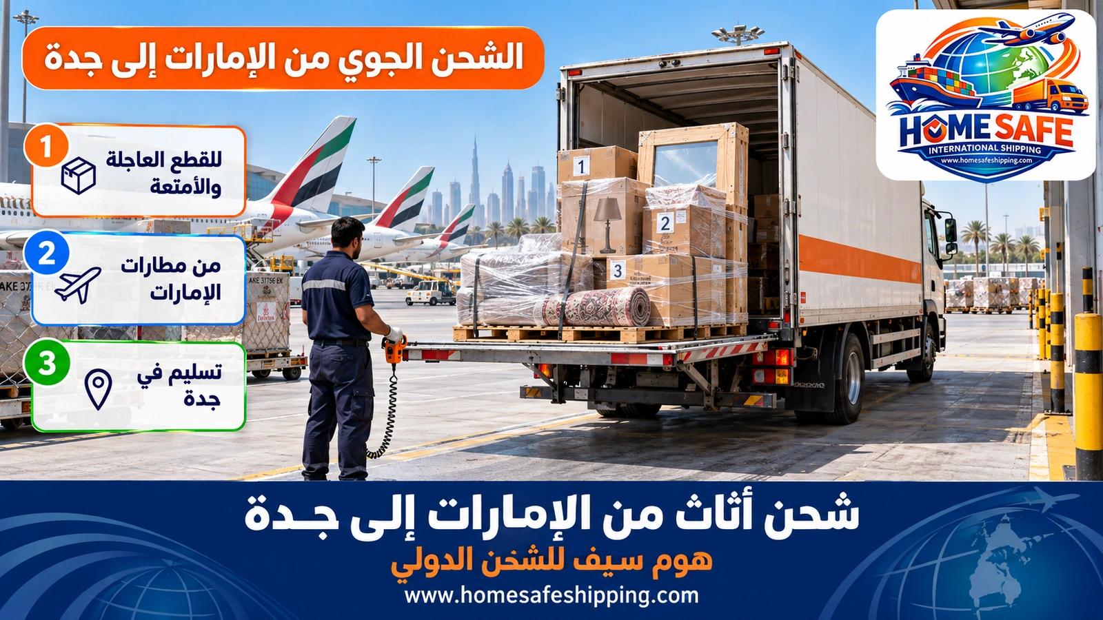 الشحن الجوي من الإمارات إلى جدة